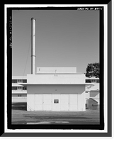 Historic Framed Print, U.S. Naval Base, Pearl Harbor, Boiler House, Hancock Avenue near intersection with Saratoga Boulevard, Pearl City, Honolulu County, HI,  17-7/8" x 21-7/8"