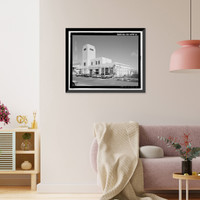 Historic Framed Print, U.S. Naval Base, Pearl Harbor, Fire Station, Liscome Bay Street near Hornet Avenue, Pearl City, Honolulu County, HI - 4,  17-7/8" x 21-7/8"