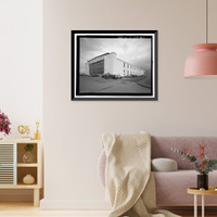 Historic Framed Print, U.S. Naval Base, Pearl Harbor, Aircraft Storehouse, Lexington Boulevard, Liscombe Bay Street & St. Lo Avenue, Pearl City, Honolulu County, HI,  17-7/8" x 21-7/8"