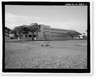 Historic Framed Print, U.S. Naval Base, Pearl Harbor, Bachelor Officers' Quarters, Saratoga Boulevard between Hancock Avenue & Yorktown Boulevard, Pearl City, Honolulu County, HI,  17-7/8" x 21-7/8"