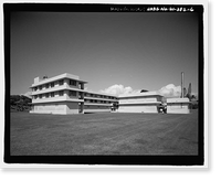 Historic Framed Print, U.S. Naval Base, Pearl Harbor, Bachelor Officers' Quarters, Saratoga Boulevard between Hancock Avenue & Yorktown Boulevard, Pearl City, Honolulu County, HI - 7,  17-7/8" x 21-7/8"