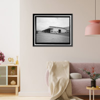 Historic Framed Print, U.S. Naval Base, Pearl Harbor, Waterfront Transit Shed, Corner of Gaffney Street & Astoria Avenue along Wharf K11, Pearl City, Honolulu County, HI - 4,  17-7/8" x 21-7/8"