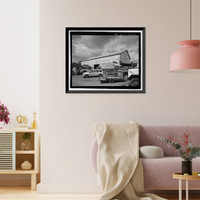 Historic Framed Print, Ewa Plantation Company Industrial Center, Sugar Warehouse, Honouliuli Plain, near intersection of Renton Road & Park Row, Ewa, Honolulu County, HI,  17-7/8" x 21-7/8"