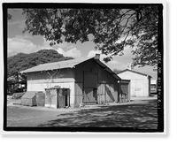 Historic Framed Print, Ewa Plantation Company Industrial Center, Building Covering Cane Car Repair Pit, Honouliuli Plain, near intersection of Renton Road & Park Row, Ewa, Honolulu County, HI,  17-7/8" x 21-7/8"