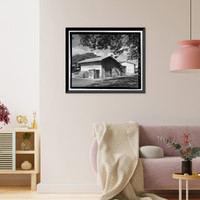 Historic Framed Print, Ewa Plantation Company Industrial Center, Building Covering Cane Car Repair Pit, Honouliuli Plain, near intersection of Renton Road & Park Row, Ewa, Honolulu County, HI,  17-7/8" x 21-7/8"