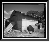 Historic Framed Print, Ewa Plantation Company Industrial Center, Building Covering Cane Car Repair Pit, Honouliuli Plain, near intersection of Renton Road & Park Row, Ewa, Honolulu County, HI - 3,  17-7/8" x 21-7/8"