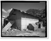 Historic Framed Print, Ewa Plantation Company Industrial Center, Building Covering Cane Car Repair Pit, Honouliuli Plain, near intersection of Renton Road & Park Row, Ewa, Honolulu County, HI - 3,  17-7/8" x 21-7/8"