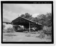 Historic Framed Print, Ewa Plantation Company Industrial Center, Iron & Steel Supply Shed, Honouliuli Plain, near intersection of Renton Road & Park Row, Ewa, Honolulu County, HI,  17-7/8" x 21-7/8"