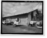 Historic Framed Print, Ewa Plantation Company Industrial Center, Garage & Service Station, Honouliuli Plain, near intersection of Renton Road & Park Row, Ewa, Honolulu County, HI - 2,  17-7/8" x 21-7/8"