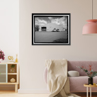 Historic Framed Print, Ewa Plantation Company Industrial Center, Bagasse Storage Warehouse, Honouliuli Plain, near intersection of Renton Road & Park Row, Ewa, Honolulu County, HI - 4,  17-7/8" x 21-7/8"