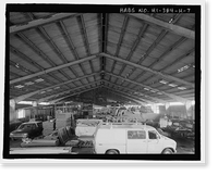 Historic Framed Print, Ewa Plantation Company Industrial Center, Bagasse Storage Warehouse, Honouliuli Plain, near intersection of Renton Road & Park Row, Ewa, Honolulu County, HI - 7,  17-7/8" x 21-7/8"