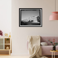 Historic Framed Print, Mare Island Naval Shipyard, Equipment & Recruitment Storehouse, Waterfront Avenue, northwest corner of Waterfront Avenue & Fifth Street, Vallejo, Solano County, CA,  17-7/8" x 21-7/8"