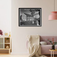 Historic Framed Print, Old Barratt's Chapel (Methodist), Route 113, Frederica vicinity, Kent County, DE,  17-7/8" x 21-7/8"