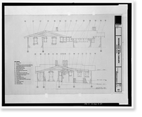 Historic Framed Print, Sainsevain Property, Bullock House, 14804 Summit Avenue, Fontana, San Bernardino County, CA - 6,  17-7/8" x 21-7/8"