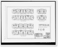 Historic Framed Print, Clark Howell Homes, Building 12-B, 516 Lovejoy Street, Atlanta, Fulton County, GA,  17-7/8" x 21-7/8"