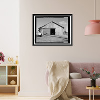 Historic Framed Print, Fort Huachuca, Cavalry Stable, Clarkson Road, Sierra Vista vicinity, Cochise County, AZ - 2,  17-7/8" x 21-7/8"