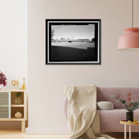 Historic Framed Print, Fort Huachuca, Cavalry Stable, Clarkson Road, Sierra Vista vicinity, Cochise County, AZ - 3,  17-7/8" x 21-7/8"