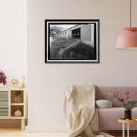 Historic Framed Print, Fort Huachuca, Cavalry Stable, Clarkson Road, Sierra Vista vicinity, Cochise County, AZ - 8,  17-7/8" x 21-7/8"