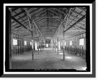 Historic Framed Print, Fort Huachuca, Cavalry Stable, Clarkson Road, Sierra Vista vicinity, Cochise County, AZ - 10,  17-7/8" x 21-7/8"