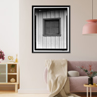 Historic Framed Print, Fort Huachuca, Cavalry Stable, Clarkson Road, Sierra Vista vicinity, Cochise County, AZ - 16,  17-7/8" x 21-7/8"