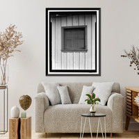 Historic Framed Print, Fort Huachuca, Cavalry Stable, Clarkson Road, Sierra Vista vicinity, Cochise County, AZ - 16,  17-7/8" x 21-7/8"