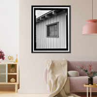 Historic Framed Print, Fort Huachuca, Cavalry Stable, Clarkson Road, Sierra Vista vicinity, Cochise County, AZ - 19,  17-7/8" x 21-7/8"