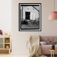 Historic Framed Print, Fort Huachuca, Cavalry Stable, Clarkson Road, Sierra Vista vicinity, Cochise County, AZ - 24,  17-7/8" x 21-7/8"