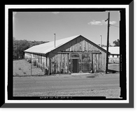 Historic Framed Print, Fort Huachuca, Cavalry Stable, Clarkson Road, Sierra Vista vicinity, Cochise County, AZ - 33,  17-7/8" x 21-7/8"
