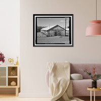 Historic Framed Print, Fort Huachuca, Cavalry Stable, Clarkson Road, Sierra Vista vicinity, Cochise County, AZ - 33,  17-7/8" x 21-7/8"