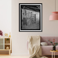 Historic Framed Print, Fort Huachuca, Cavalry Stable, Clarkson Road, Sierra Vista vicinity, Cochise County, AZ - 34,  17-7/8" x 21-7/8"