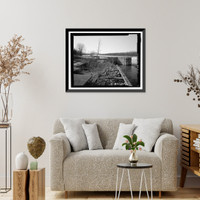 Historic Framed Print, Upper White River Lock & Dam Nos. 1, 2, & 3, Spanning White River, Batesville, Independence County, AR - 11,  17-7/8" x 21-7/8"