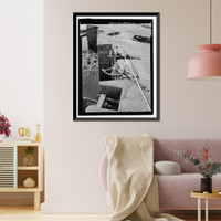 Historic Framed Print, Upper White River Lock & Dam Nos. 1, 2, & 3, Spanning White River, Batesville, Independence County, AR - 13,  17-7/8" x 21-7/8"