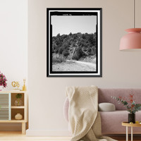 Historic Framed Print, Childs-Irving Hydroelectric Project, Childs System, Sally May-Purple Mountain Siphon, Forest Service Road 708/502, Camp Verde vicinity, Yavapai County, AZ,  17-7/8" x 21-7/8"