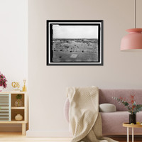 Historic Framed Print, Southern Pacific Railroad Water Settling Reservoir, Yuma Crossing, south bank of Colorado River at foo, Yuma, Yuma County, AZ,  17-7/8" x 21-7/8"