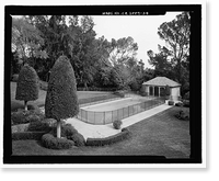Historic Framed Print, Morris Landau House, 638 North Faring Road, Los Angeles, Los Angeles County, CA - 34,  17-7/8" x 21-7/8"