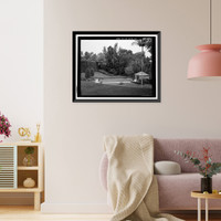 Historic Framed Print, Morris Landau House, 638 North Faring Road, Los Angeles, Los Angeles County, CA - 35,  17-7/8" x 21-7/8"