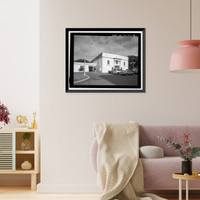 Historic Framed Print, U.S. Naval Base, Pearl Harbor, Gymnasium & Theater, Neville Way, Pearl Harbor, Honolulu County, HI - 6,  17-7/8" x 21-7/8"