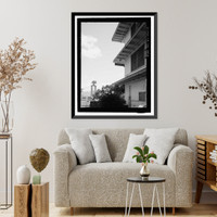 Historic Framed Print, U.S. Naval Base, Pearl Harbor, Joint Intelligence Center, Makalapa Drive in Makalapa Administration Area, Pearl Harbor, Honolulu County, HI - 4,  17-7/8" x 21-7/8"