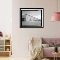 Historic Framed Print, Douglas Aircraft Company Long Beach Plant, Final Aircraft Assembly Building, 3855 Lakewood Boulevard, Long Beach, Los Angeles County, CA - 8,  17-7/8" x 21-7/8"