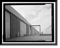 Historic Framed Print, Douglas Aircraft Company Long Beach Plant, Aircraft Parts Shipping & Receiving Building, 3855 Lakewood Boulevard, Long Beach, Los Angeles County, CA,  17-7/8" x 21-7/8"
