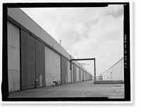 Historic Framed Print, Douglas Aircraft Company Long Beach Plant, Aircraft Parts Shipping & Receiving Building, 3855 Lakewood Boulevard, Long Beach, Los Angeles County, CA,  17-7/8" x 21-7/8"