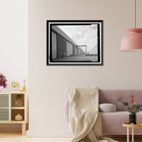 Historic Framed Print, Douglas Aircraft Company Long Beach Plant, Aircraft Parts Shipping & Receiving Building, 3855 Lakewood Boulevard, Long Beach, Los Angeles County, CA,  17-7/8" x 21-7/8"