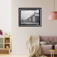 Historic Framed Print, Douglas Aircraft Company Long Beach Plant, Aircraft Parts Shipping & Receiving Building, 3855 Lakewood Boulevard, Long Beach, Los Angeles County, CA - 8,  17-7/8" x 21-7/8"