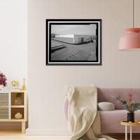 Historic Framed Print, Douglas Aircraft Company Long Beach Plant, Aircraft Wing & Fuselage Assembly Building, 3855 Lakewood Boulevard, Long Beach, Los Angeles County, CA,  17-7/8" x 21-7/8"
