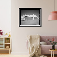 Historic Framed Print, Douglas Aircraft Company Long Beach Plant, Aircraft Final Assembly Building, 3855 Lakewood Boulevard, Long Beach, Los Angeles County, CA - 2,  17-7/8" x 21-7/8"