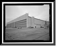 Historic Framed Print, Douglas Aircraft Company Long Beach Plant, Aircraft Hangar, 3855 Lakewood Boulevard, Long Beach, Los Angeles County, CA,  17-7/8" x 21-7/8"