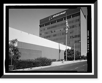 Historic Framed Print, Douglas Aircraft Company Long Beach Plant, Engineering Office Building, 3855 Lakewood Boulevard, Long Beach, Los Angeles County, CA,  17-7/8" x 21-7/8"