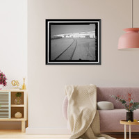 Historic Framed Print, Douglas Aircraft Company Long Beach Plant, Railroad Tracks, 3855 Lakewood Boulevard, Long Beach, Los Angeles County, CA,  17-7/8" x 21-7/8"