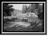Historic Framed Print, Prairie Creek Fish Hatchery, Hwy. 101, Orick, Humboldt County, CA - 2,  17-7/8" x 21-7/8"