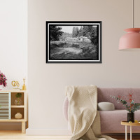 Historic Framed Print, Prairie Creek Fish Hatchery, Hwy. 101, Orick, Humboldt County, CA - 2,  17-7/8" x 21-7/8"